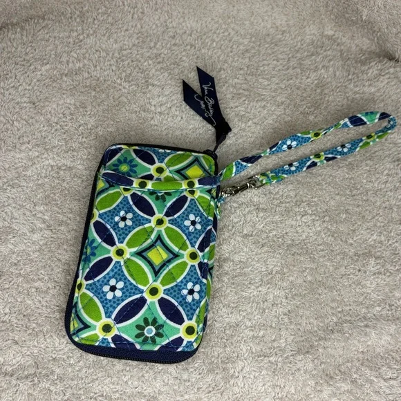 Vera Bradley Blue Daisy Daisy Print Wristlet Wallet Retired Pattern - Picture 3 of 8